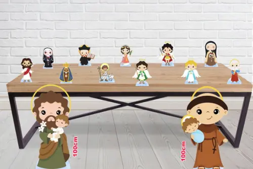 Totem Santinhos para Decoração e Display de Mesa