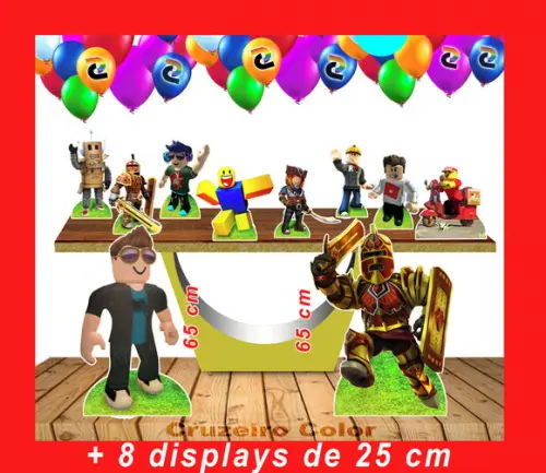 Totem Roblox e displays de mesa kit festa