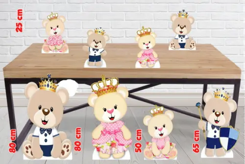 Totens De Chão Ursinha Princesa E Displays De Mesa