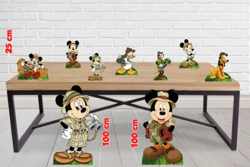 Totens displays Mickey Safari para festa decoracao