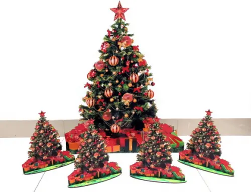 Arvores de Natal em mdf 1 Peca de 65cm e 4 de 25 cm