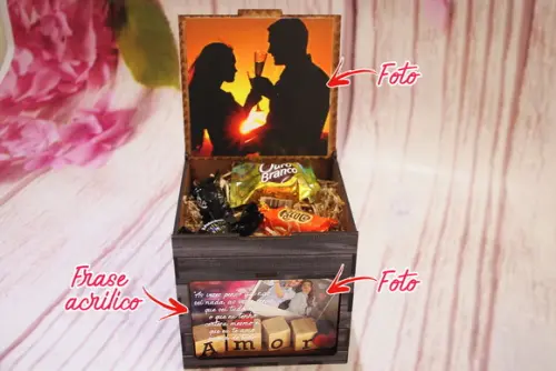 Caixa Abajur Personalizada com Foto, Presente Criativo