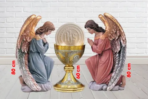 Cenário Anjos Eucaristia, Totem para Enfeite e Decoracao