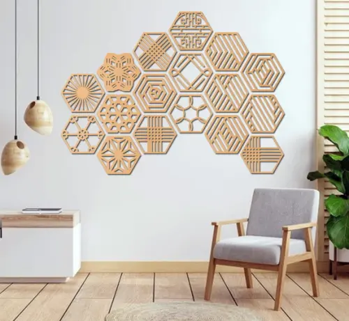 Cobogo Painel Decorativo Vasado Hexagonal Kit 17 Peças