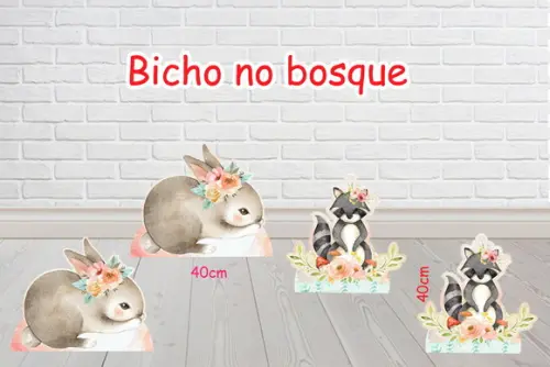 Display Bicho no Bosque Totem Decorativo de 40cm