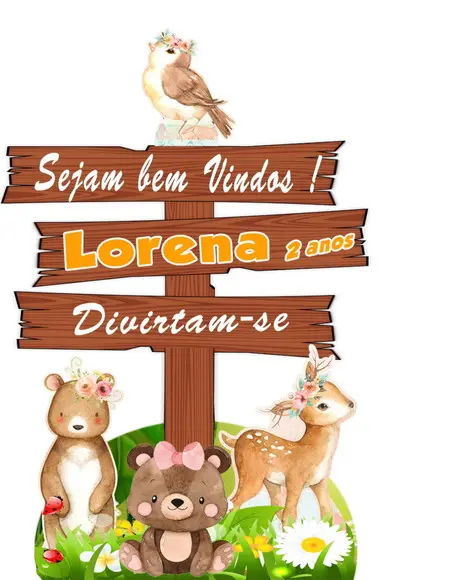 Display Bicho no Bosque Placa de Sinalizacao