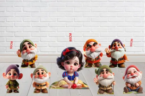 Display Branca de Neve Baby e os 7 Anões para Decoração
