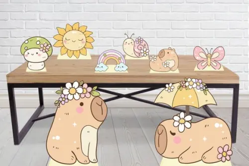 Display Capivara Tons Pastel para Decoração