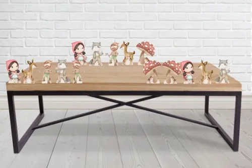 Display Chapeuzinho Vermelho Aquarela para Decoração de Mesa