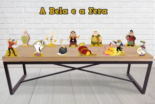Display de Mesa a Bela e a Fera, Totem Decorativo