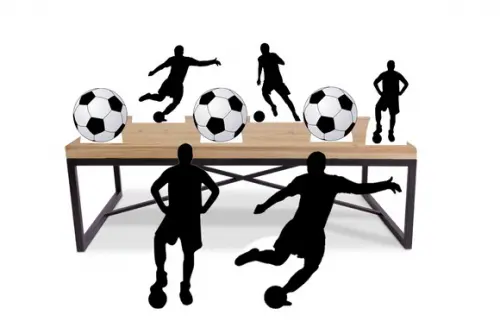 Display Decorativo Futebol Time Totem de Chão e Mesa