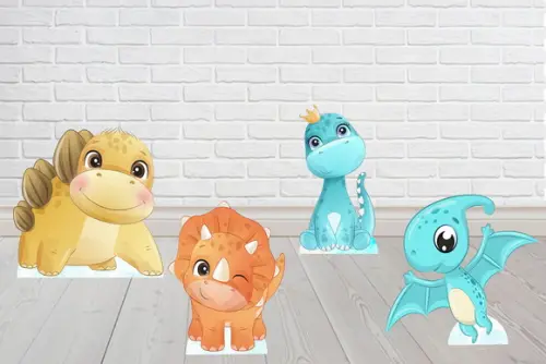 Display Dino Baby Totem para Decoração de Mesa