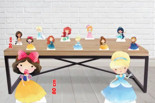 Display e Totem Princesas Aquarela para Decoração