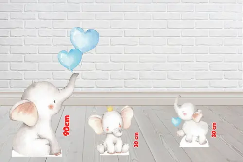 Display Elefante Aquarelado, Totem Decorativo