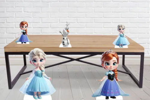 Display Frozen Elsa e Anna Cute para Decoração de Festa