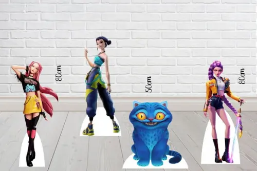 Display Guerreiras do K-pop para Decoração de Festa