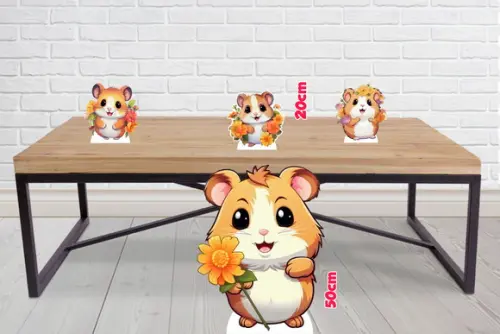 Display Hamster Cut Totem para Decoração de Mesa