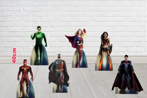 Display Liga da Justiça para Decoração de Mesa