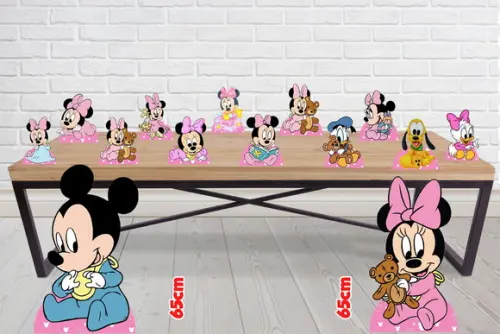 Display Minnie Minnie Baby Rosa para Decoração