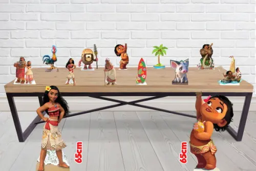 Display Moana Grande e Baby, Totem Enfeite de Aniversario