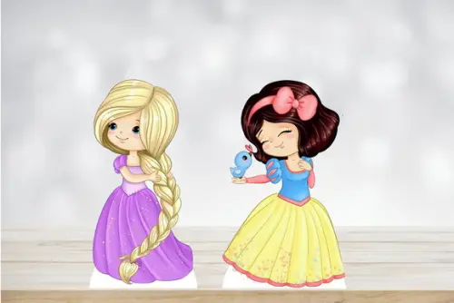 Display Princesas Cute Branca de Neve e Rapunzel Decoração