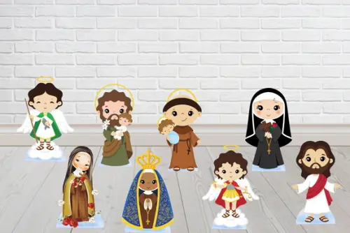 Display Totem Santinhos para Decoração, Igreja Católica