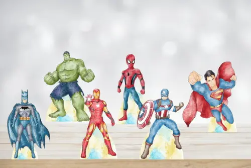 Display Vingadores Aquarela para Decoração Tematica