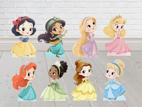 Displays Decorativo Kit Totem Princesas Cut de 80 cm em mdf