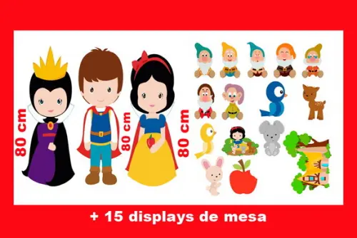 Kit Totem Branca de Neve Chão e Displays de Mesa