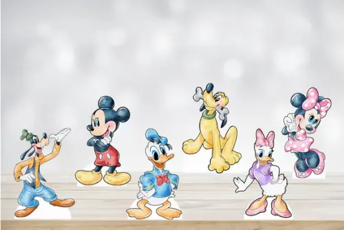 Kit Totem de Chão Turma do Mickey Aquarela para Decoração