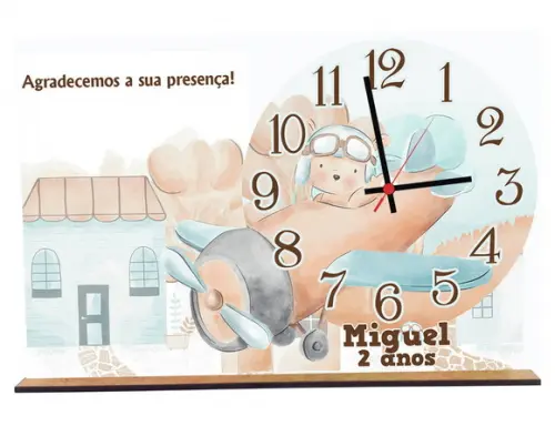 Lembrancinha 5 Unidades, Centro de Mesa Urso Aviador