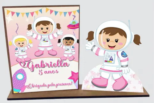 Lembrancinha Astronauta , Porta Retrato com 10 Unidades