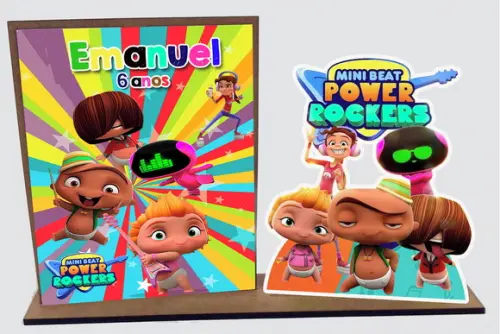 Lembrancinha Beat Power Rock , Porta Retrato com 10 Unidades