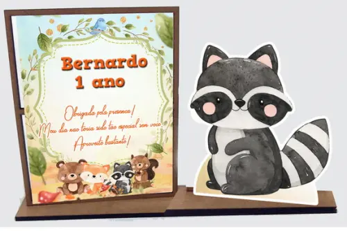 Lembrancinha Bicho do Bosque, Porta Retrato com 10 Unidades