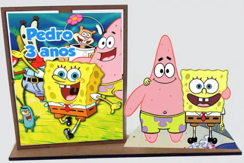 Lembrancinha Bob Esponja , Porta Retrato com 10 Unidades