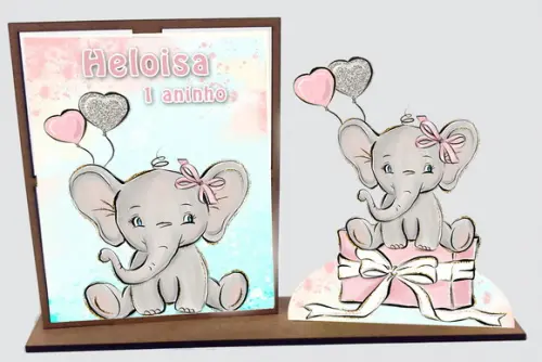 Lembrancinha Elefante Fofo com Balão, com 10 Unidades