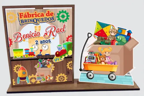 Lembrancinha Fabrica de Brinquedos, Porta Retrato 10unid