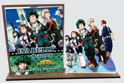 Lembrancinha Hero Academia, Porta Retrato com 10 Unidades