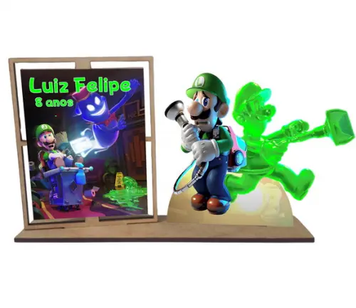 Lembrancinha Luigi Mansion, Porta Retrato com 10 Unidades