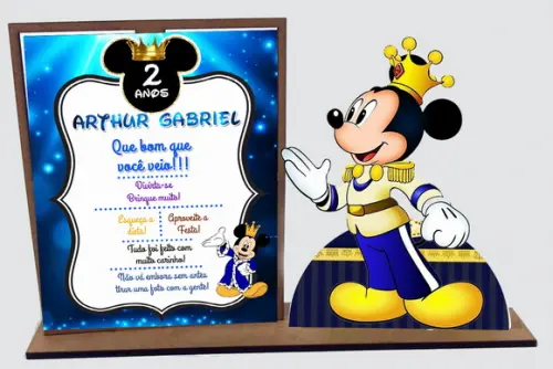 Lembrancinha Mickey Realeza, com 10 Unidades Porta Retrato