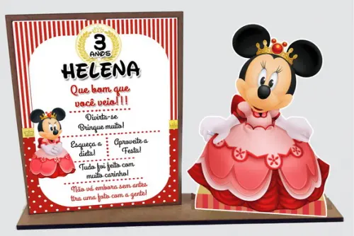 Lembrancinha Minnie Realeza , Porta Retrato com 10 Unidades