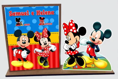 Lembrancinha Minnie e Mickey , Porta Retrato com 10 Unidades