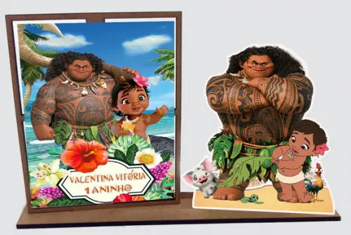 Lembrancinha Moana e Maui 10 Unidades Porta Retrato