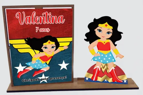 Lembrancinha Mulher Maravilha, 10 Unidades Porta Retrato