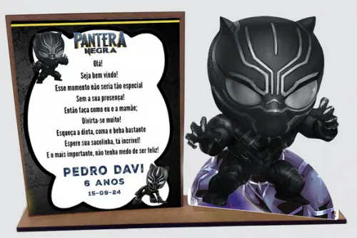 Lembrancinha Pantera Negra, Porta Retrato com 10 Unidades