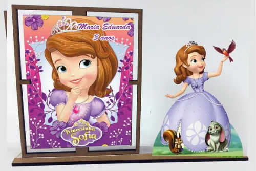 Lembrancinha Princesa Sofia, Porta Retrato com 10 Unidades