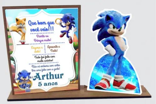Lembrancinha Sonic, com 10 Unidades Porta Retrato