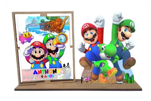 Lembrancinha Super Mario com 10 Unidades Porta Retrato