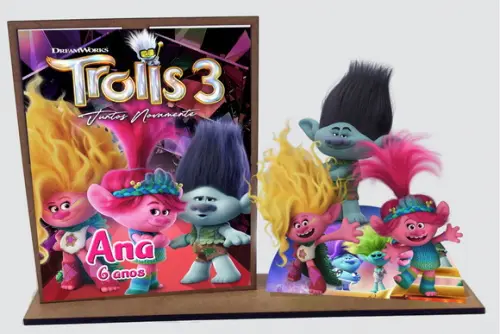 Lembrancinha Trolls , com 10 Unidades Porta Retrato