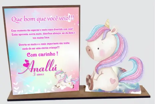 Lembrancinha Unicórnio, com 10 Unidades Porta Retrato